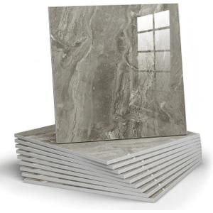 22pcs Marble Peel and Stick Backsplash Waterproof Washroom Wall Panels, Peel and Stick Tile, PVC Foam Wall Panels for Kitchen,Bathroom,Living Room,Grey (Not Real Tile,11.8" x 11.8")