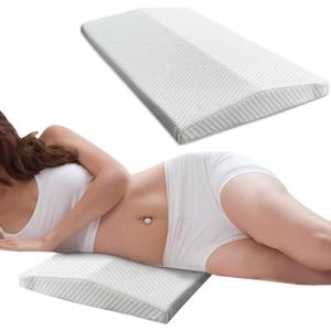 Almohada de apoyo lumbar para cama, almohada de espuma viscoelstica para dormir, cojn de soporte de cintura, almohada de espalda baja para aliviar el dolor de espalda, color blanco