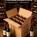 3 Pack Wine Boxes for Moving, 9 Bottle Wine Boxes for Shipping with Cardboard Dividers, Wine Glass Packing Boxes for Moving, Storage, Transport (9.4X9.4X13.7")
