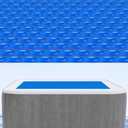 Solar Hot Tub Spa Bubble Covers Blanket 4.5 x 4.5 FT for Square Inflatable Hot Tub Spa Pool Thermal Insulation Floating Bubble Wrap Covers (136 x 136cm)