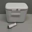 MUEE Hanging Compost Bin [1.8 Gal Standard Fit] Daily Food Scrap Collector with Slide Lid - Under Cabinet Small Trash Can for 2-3 Person Families, RV & Apartment - Matte White