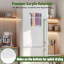 Acrylic Straw Holder for Cabinet Door with Double Sided Adhesive Tape Reusable Straw Organizer chopsticks Storage Small Kitchen Accessory Container for Counter Cupboard(Transparent