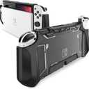 Mumba Dockable Case for Nintendo Switch OLED 2021, Blade Series TPU Grip Protective Cover Accessories Compatible with 7 Inch and Joy-Con Controller (Black)