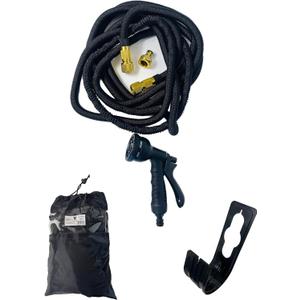 Retractable Garden Hose with Sprayer and Hose Holder, 10', Black