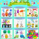 100 Pcs Prefilled Easter Eggs Filled with Novelty Toys,Bright Colorful for Easter Basket Stuffers,Easter Party Favors and Hunt