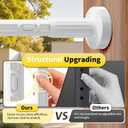 Tension Curtain Rod 41-173In-22Lb Outdoor Extra Long Curtain Rod No Drilling for Window or Bathroom Patio, Adjustable Heavy Duty Shower Curtain Rod, Easy to Install, Never Rust, Non-Slip-White