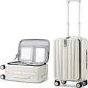 Hanke 20 Inch Carry On Luggage with Wheels PC Hard Shell Suitcase Top Opening Aluminum Frame Travel Luggage Suitcases for Woman Men Gifts.(Ivory White)