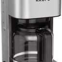 KRUPS Coffee Maker 10 Cups Simply Brew Stainless Steel Drip Coffee Maker, 900 Watts Coffee Filter, Drip Free, Dishwasher Safe Pot , Black & Silver