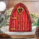 3 x Fairy Door Miniature Pixie Door Elf Door Enchanted Miniature World Fairy Door Tree Garden Home Decor for Gardens Courtyards Potted Plants and Home Decoration Christmas Day (Red-01)