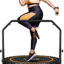 BCAN BT2 450/550LBS Mini Rebounder Trampoline for Adults with Bar, Fitness Trampoline with Bungees, Adjustable Handle, Stable & Quiet, Indoor Outdoor, Whole-Body Workout & Relaxation at Home-40IN/48IN