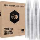 Turbo Bee 2000 Pack 12oz Plastic Cups,Clear Drinking CupsDisposable Party Cups Bulk,Hot and Cold Drink Container for Water, Juice, Soda, Coffee