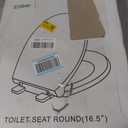Round Toilet Seat, Standard 16.5 Slow/Soft Close Round Toilet Seat for Round Toilets, No-Slam Quiet-Close Lid, Easy-to-Install, White, Durable Never-Loosen Design