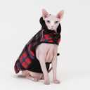 Sphynx Cat Windproof Turtleneck Jacket, Cat Puppy Warm Fleece Hoodie Fall and Winter,Easy to Wear Cat Coat with Velcro,Neck and Chest Adjustable Sweater (XS (1-2lbs)