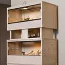 New Age Pet ECOFLEX Two Large Reptile Enclosures with Matching Stacker Combo Set in Maple