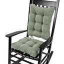 Glyzia Rocking Chair Cushion Set for Elderly Sitting, Back Pillow & Seat Cushion with Ties, Luxury Chenille Fabric Non-Slip Chair Pad for Rocker, Light Green, 21.6x17x2/ 17x17x3