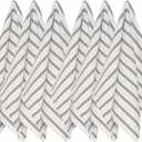 Now Designs Basketweave Kitchen Towel London Gray Stripe, Set of 6 140422