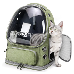 Cawypety Cat Backpack Carrier, Breathable Cat Carrier Large Space Bubble Pet Backpack for Kitty Small Dog up to 15lbs, Transparent & Foldable Pet Carrier for Travel Hiking