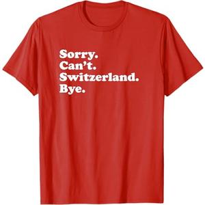 Men Women Boys or Girls Funny Switzerland T-Shirt (Red, Black)