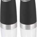 Electric Pepper Grinder,Rechargeable Spice Mills with LED Light with Adjustable Coarseness One Handed Push Button Peppercorn Grinders and Sea Salt Mills for Christmas Gift/Housewarming Gift -black