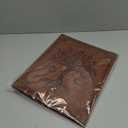 Ovesmusl Leather 3 Ring Binder Fits 8.5"x11" Letter Size Paper, 1 Inch Round Ring Binder Holds 200 Sheets, Notepad Paper Cover Loose Leaf Organizer, Brown Tree