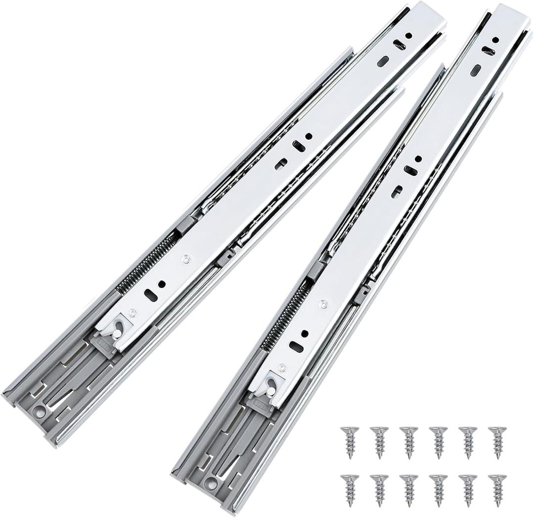 Probrico 1 Pair 22 Inch Soft Close Drawer Slides, Ball Bearing Full Extension Dresser Slides, Side Mount Heavy Duty Drawer Glides Runners