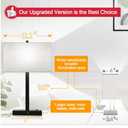 21" Touch Bedside lamps with 2 USB & AC Outlets, 3-Way Dimmable Bedside Table Lamp Set for Bedroom Living Room Office Reading, Gray Shade Lamps for Night Stands Has Damage