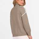 ANRABESS Womens Quarter Zip Sweaters Fall Long Sleeve V Neck Shirts Collared Business Casual Tops Knit Pullover Sweatshirts (L)