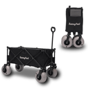 SUNNYFEEL 41" L Beach Wagon with Big Wheels for Sand - 550lbs Heavy Duty Folding Beach Wagon - All Terrain Steel Frame with 9" Pneumatic Tires for Beach, Camping, Sports, Garden (Black)