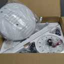 60 Inch Ceiling Fans with Lights, Large Modern White Ceiling Fan with Light and Remote Control, 6 Double Sided Blades, 6 Speed Reversible Motor, Dimmable LED, Silent Timing, Indoor Outdoor Patio Use