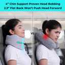 Travel Neck Pillow for Airplane: 360 Wrap Around Support Keeps Head in Place for Petite Women Sleeping Upright NO Slumping onto Strangers in Middle Seat - Neck Pain Relief on Long Flights