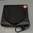 Elite Gourmet Countertop Electric Burner, 1000W Cast Iron Hot Plate, 7 Heat Settings, Portable Cooktop for RV, Dorm, Office & Small Kitchens, RoadReady & Compact