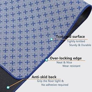  RccugmatS Chair Mat for Hardwood & Tile Floor, 47" x 52" Heavy Duty Office Chair Mat Floor pad for Rolling Chairs, Anti Slip, Non-Curve, Floor Protector for Home Office, Blue