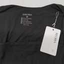 REORIA Women's Basic Lightweight Layering Sexy Slim Square Neck Long Sleeve Bodysuit Tops (Medium, Black)