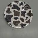 BLUE PANDA 48 Pack Cow Print Paper Plates (9 Inch) for Barnyard Birthday, Farm Animal Party - Cow Baby Shower Supplies (Brown Foil Print)