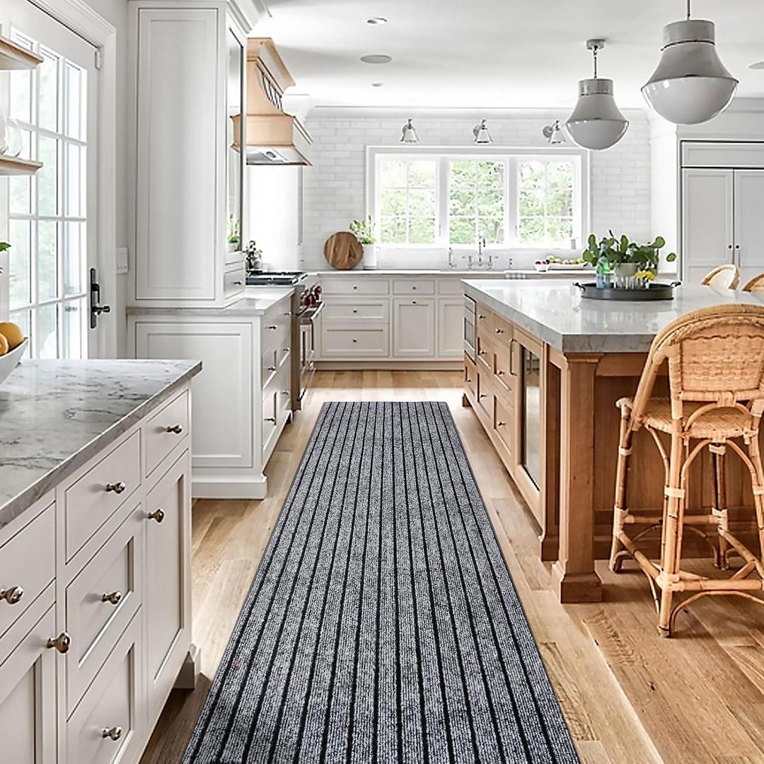 Runner Rug 2'x8'Indoor Outdoor Utility Carpet,Area Rugs with Non Slip Rubber Backing for Hallway Kitchen Entryway Balcony Garage Stair Laundry Room