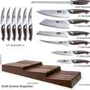 HOSHANHO Kitchen Knife Set with Block, 14-Piece Professional Ultra Sharp Knife Block Set in Knife Drawer Organizer, Japanese High Carbon Stainless Steel Chef Knives Set with Sharpener