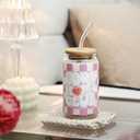 WODOHOLO Christmas gift Mom Drinking Cup with Lid and Straw, 16oz Coffee Can Glass Cups, Cool Moms Club Cup from Daughter and Son, Christmas Birthday Present Ideas for Mother, New Moms, Mom To Be (Pink)