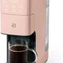 Beautiful Perfect Grind - Cafetera programable de una sola porcin con pantalla activada por tacto, molinillo de rebabas programable e integrado, depsito de agua de 64 onzas (rosa)