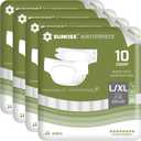 SUNKISS Masterpiece Adult Diapers with Tabs, Unisex Disposable Incontinence Briefs for Women and Men, Odor Control, White, Large, 40 Count (4 Packs of 10)