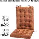 Rocking Chair Cushion Set - Plush Crystal Velvet, Non-Slip Tufted Seat & Back Pads with Ties, Fade-Resistant for Indoor Use (Light Coffee)