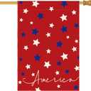 AVOIN colorlife 4th of July America House Flag 28x40 Inch Double Sided Outside, Independence Day Patriotic Stars Yard Outdoor Decoration