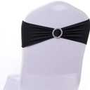 Tosnail 50 Pack Spandex Chair Sashes Wedding Chair Decoration Party Chairs Covers - Black