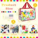 9 Packs Toy Storage Bags with Labels, 11.8x8.7x3.9In Large PVC Reusable Clear Board Game Storage with Zipper, Travel Waterproof Organizer Bags for Building Blocks, Puzzle, Books, Stationery