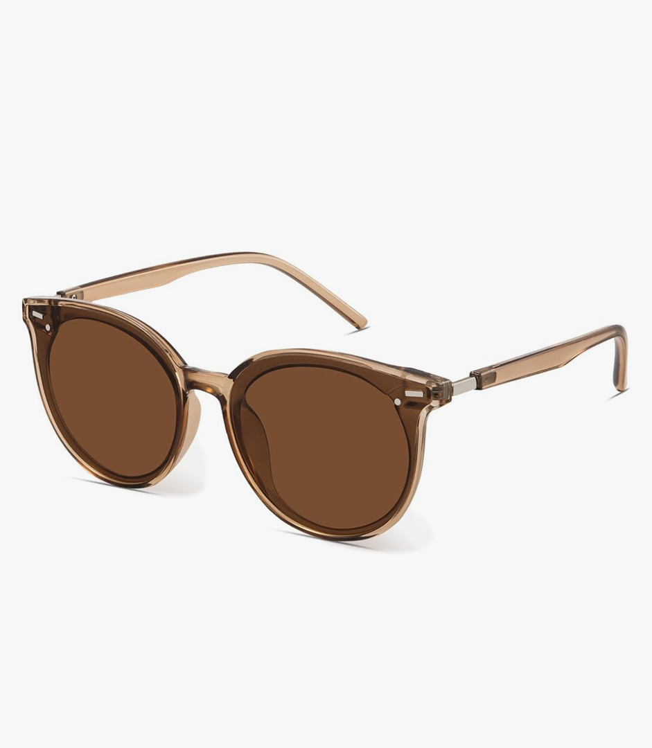 Livho Polarized Sunglasses, Retro & Oversized Shades for Women with Round Lenses