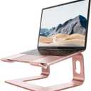 Nulaxy Laptop Stand, Ergonomic Aluminum Laptop Computer Stand, Detachable Laptop Riser Notebook Holder Stand Compatible with MacBook Air Pro, Dell XPS, HP, Lenovo More 10-16 Laptops - Rose Gold