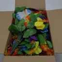 Hotop 36 Pcs Hawaiian Flower Centerpieces for Tables with Artificial Hibiscus Flowers and Artificial Palm Leaves Hawaiian Party Decorations Fake Tropical Flowers for Wedding Birthday Supplies