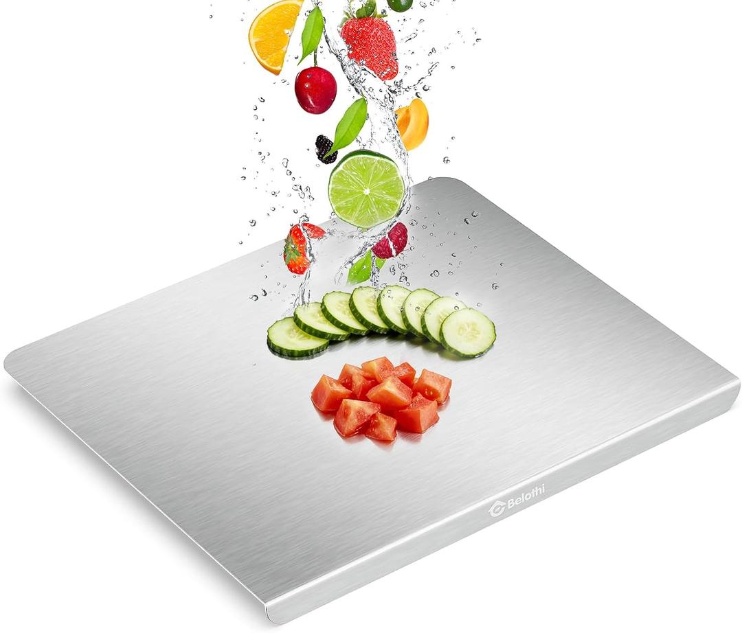 Stainless Steel Cutting Board with Lip,Non Toxic Cutting Boards for Kitchen, 20"L x 16"W