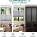 MYshade Top Down Bottom Up Shades Light Filtering Shade Cordless Blinds for Indoor Windows Honeycomb Cellular Sheer Window Blinds & Shades Easy to Install 33" W X 72" H (Grey)