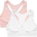 Hanes Women's Seamless Racerback Bra, Pullover Full-Coverage Bralette, 2-Pack, Size Large