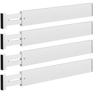 DUCOO 7 Pack Drawer Divider, 17"-22" Adjustable Bamboo Drawer Dividers Organizers, Expandable Separators for Kitchen, Clothes, Dressers, Home, Office, White